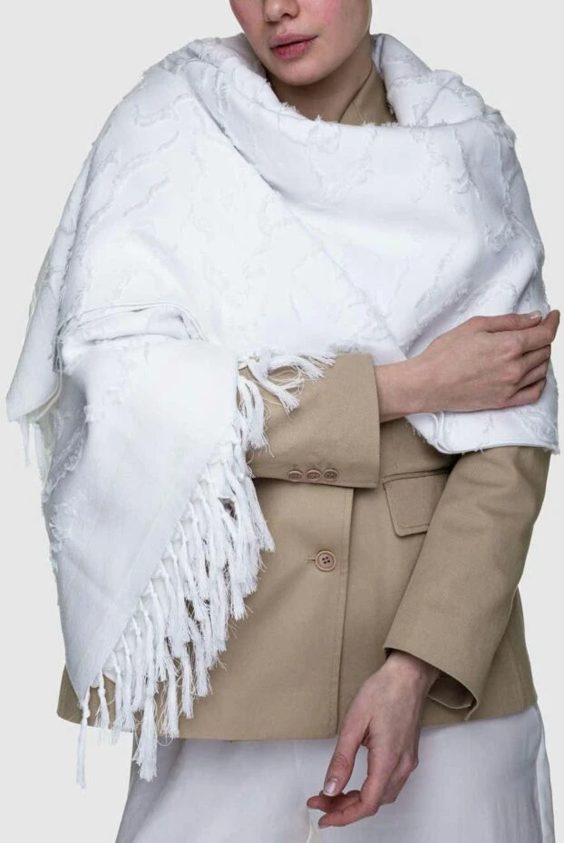 Dior женские палантин из хлопка белый женский купить с ценами и фото 156769 - фото 2