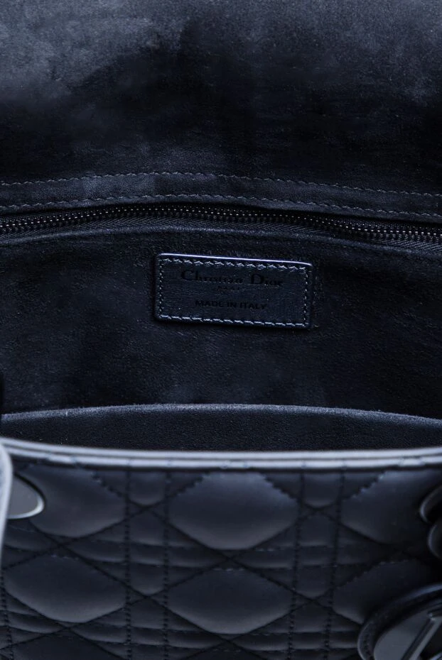 Dior черная женская сумка lady из натуральной кожи 156772 - фото 2