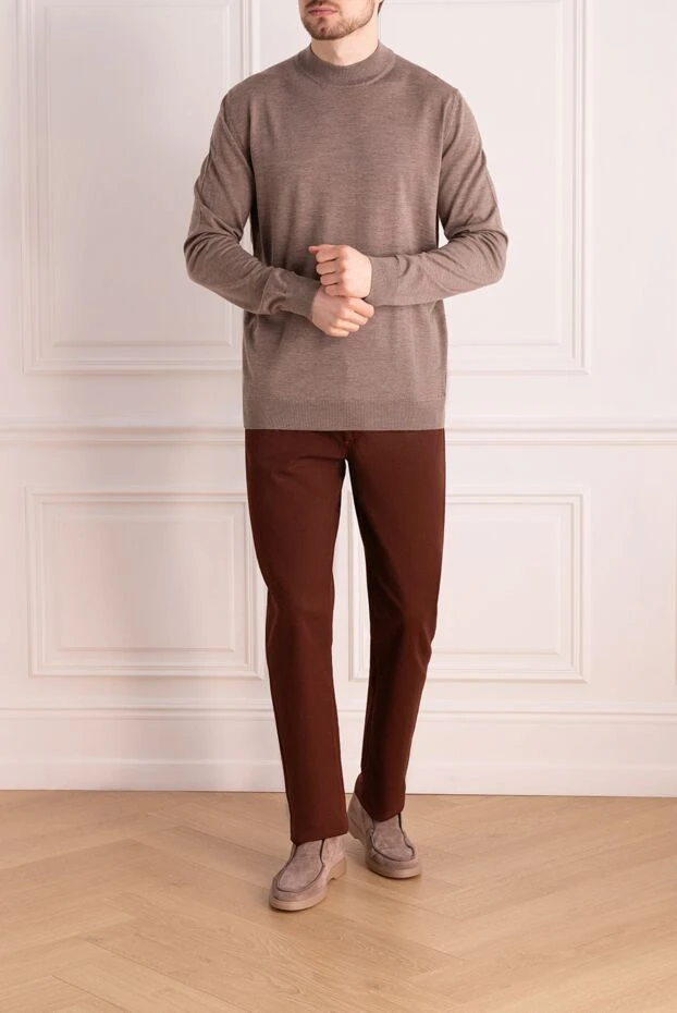 Cesare di Napoli man beige wool turtleneck jumper for men buy with prices and photos 156810 - photo 2