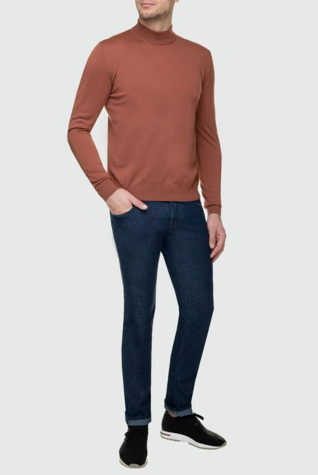 Cesare di Napoli man brown wool turtleneck jumper for men buy with prices and photos 156816 - photo 2