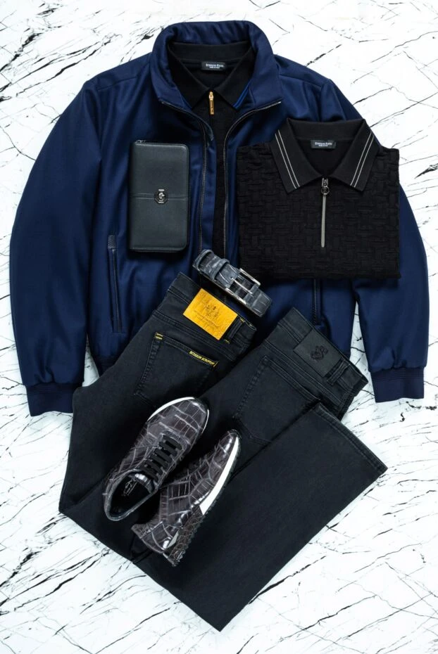 Куртка з вовни синя чоловіча - фото 2