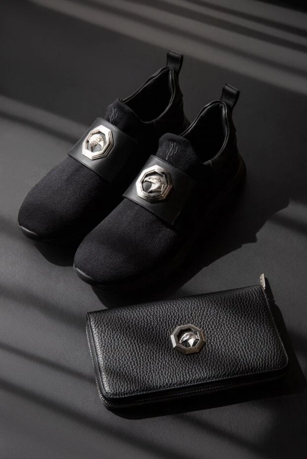 Кроссовки из полиэстера черные мужские - фото 2