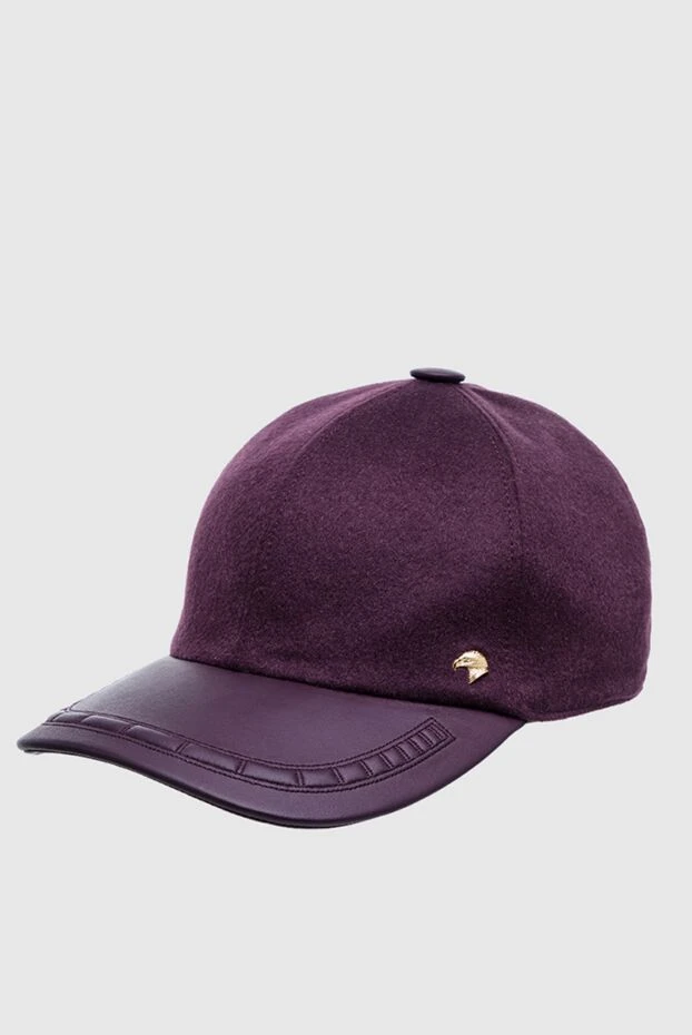 Stefano Ricci кепка з натуральної шкіри та кашеміру бордова чоловіча 156896 - фото 3