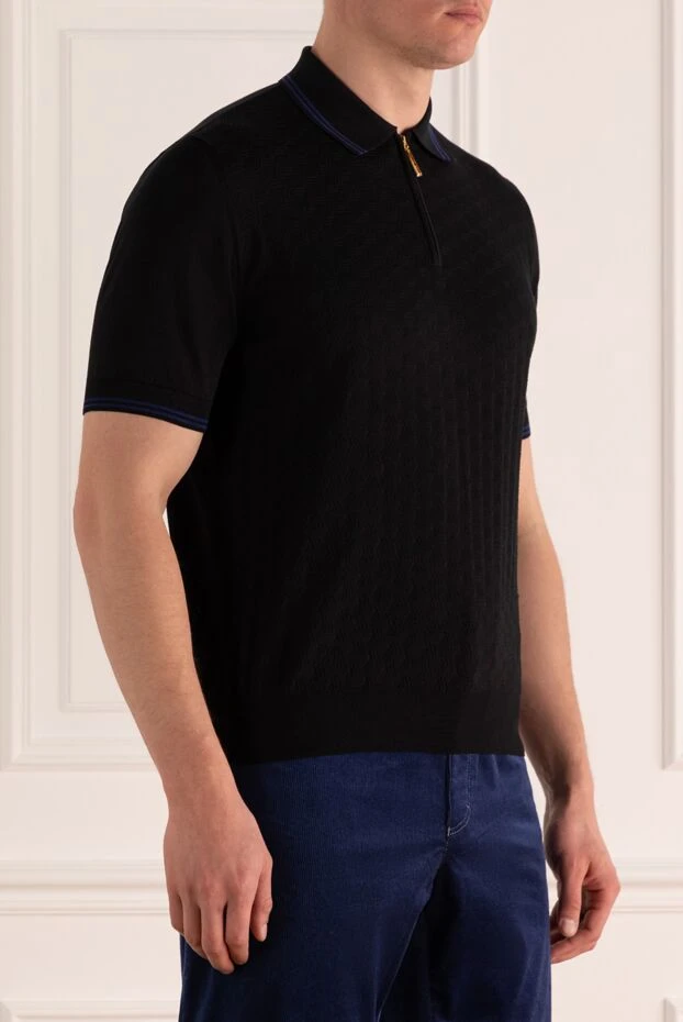 Stefano Ricci поло из хлопка синее мужское 156911 - фото 3