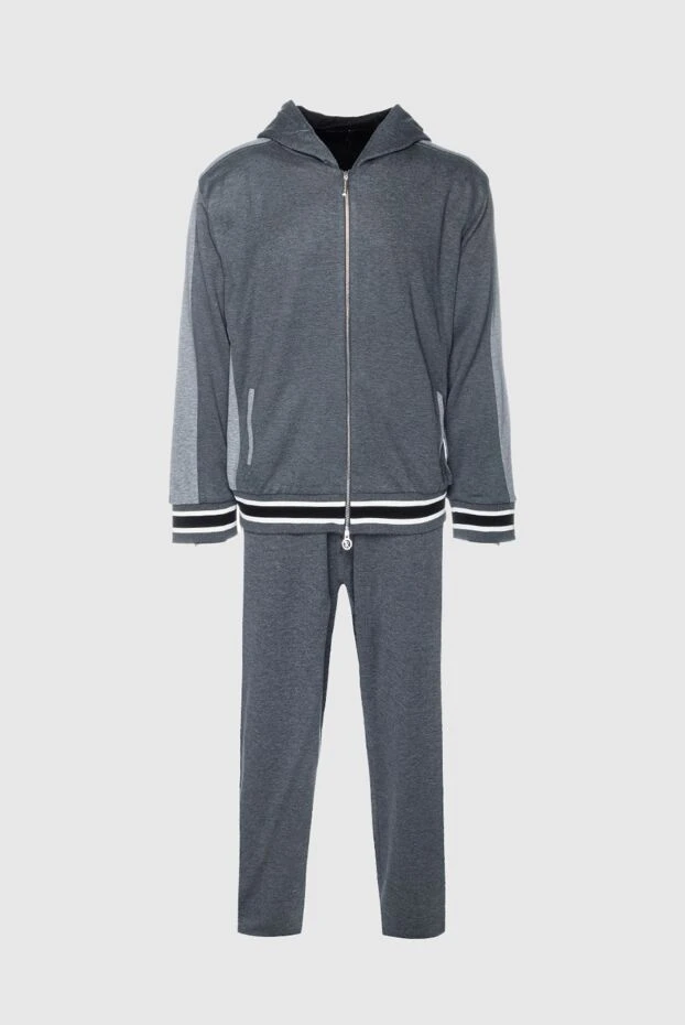 Stefano Ricci костюм спортивный мужской из хлопка, шелка и полиамида серый 156960 - фото 1