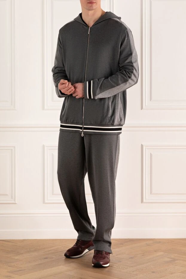Stefano Ricci men's sports suit made of cotton, silk and polyamide gray 156960 - photo 2