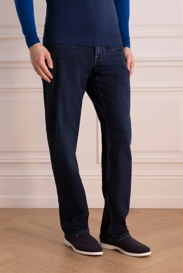 Stefano Ricci джинсы из хлопка с эластаном синие мужские 156965 - фото 3