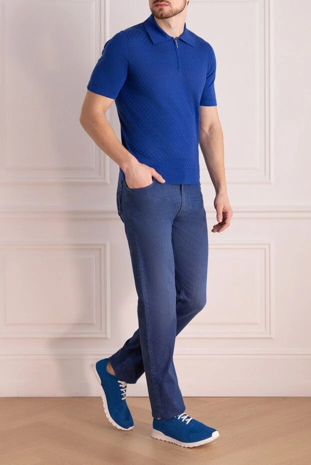 Stefano Ricci джинсы из хлопка с эластаном синие мужские 156970 - фото 2