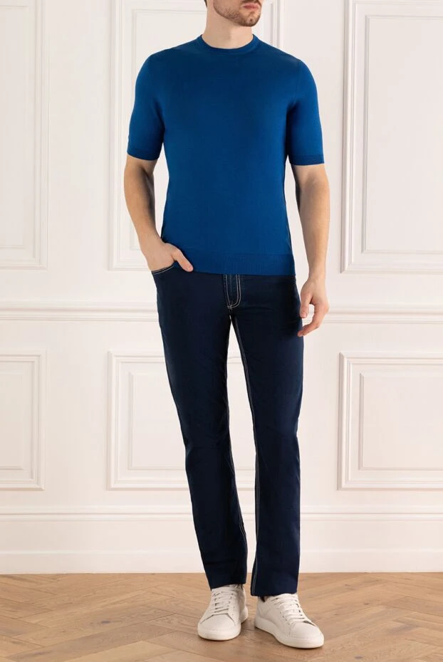 Stefano Ricci blue denim jeans with contrast stitching (markdown) 197103 - photo 2