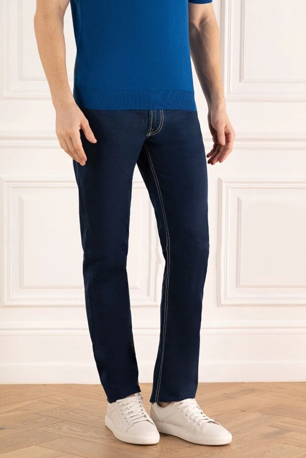 Stefano Ricci blue denim jeans with contrast stitching (markdown) 197103 - photo 3