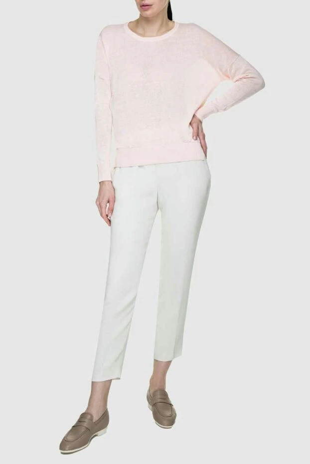 Peserico woman pink linen and cotton jumper for women 156986 - photo 2