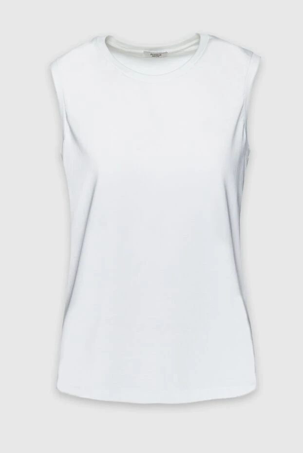 Peserico white cotton womens sleeveless t-shirt 157002 - photo 1