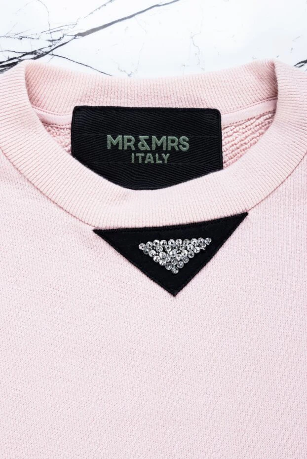 Mr&Mrs розовый костюм женский хлопковый с оригинальной отделкой рукавов 157024 - фото 2