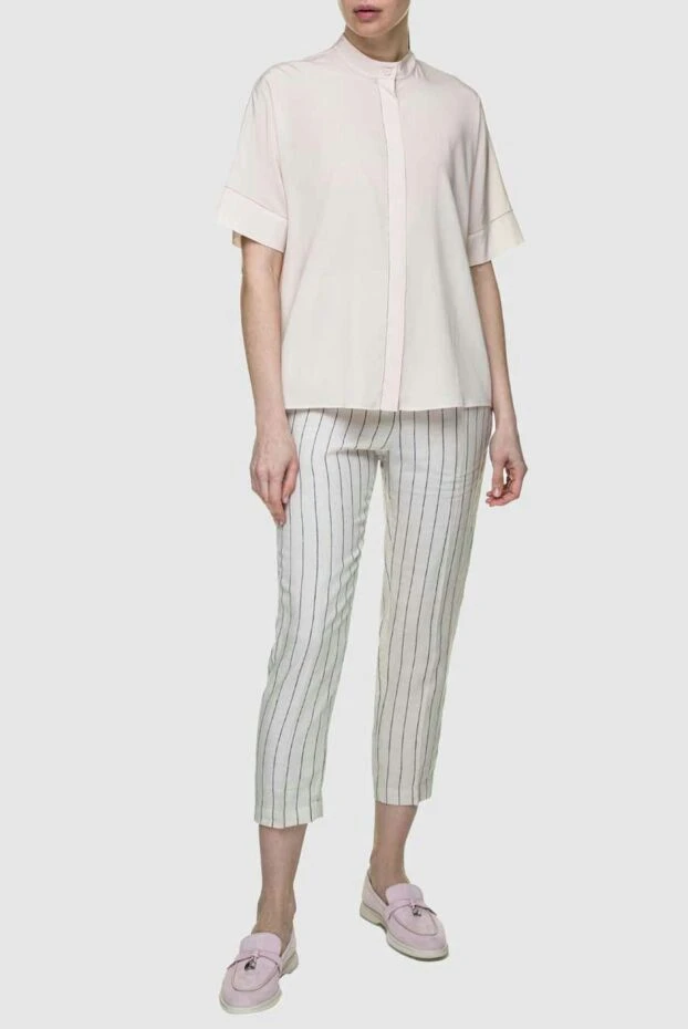 Peserico woman white linen trousers for women buy with prices and photos 157027 - photo 2