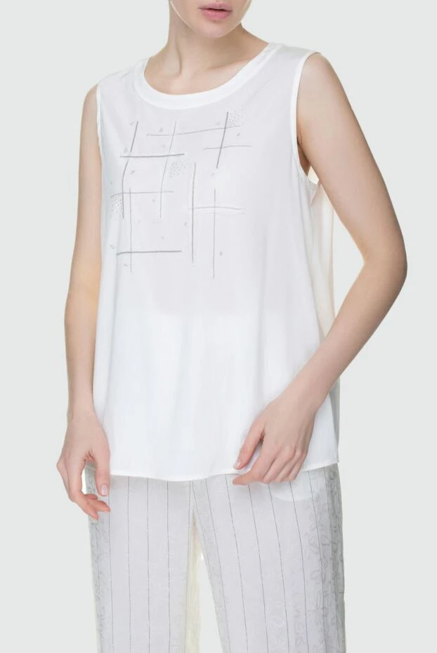 Peserico женские блузка из шелка белая женская купить с ценами и фото 157038 - фото 2