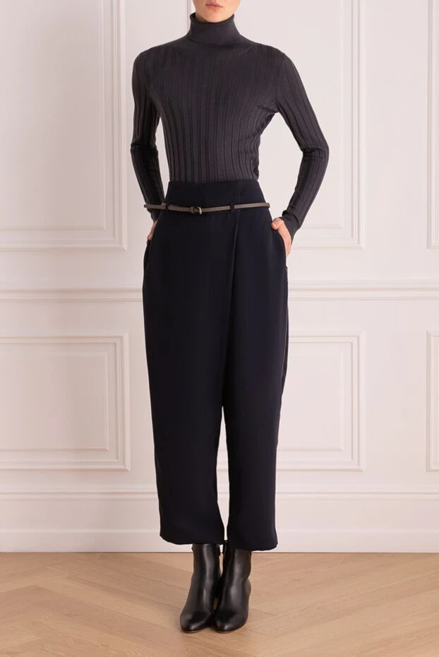 Peserico woman black polyester trousers for women buy with prices and photos 157046 - photo 2