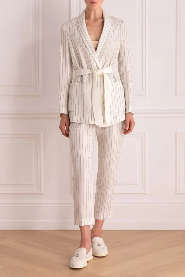 Peserico woman white linen trouser suit for women buy with prices and photos 157100 - photo 2