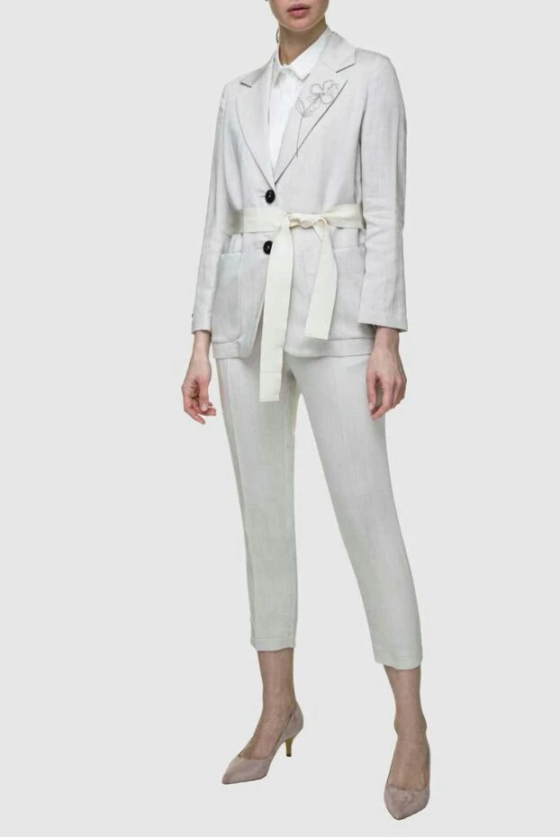 Peserico woman white viscose and linen jacket for women 157122 - photo 2