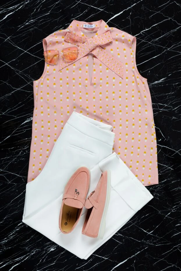 Peserico women's white cropped pants in a loose fit 157125 - photo 2