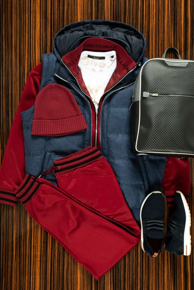 Enrico Mandelli бежевий чоловічий жилет на пуху з капюшоном із вовни та кашеміру 157146 - фото 2