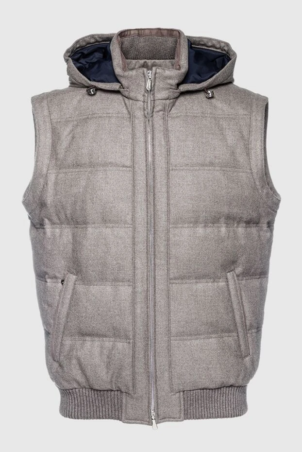 Enrico Mandelli man wool and cashmere vest beige for men buy with prices and photos 157148 - photo 1