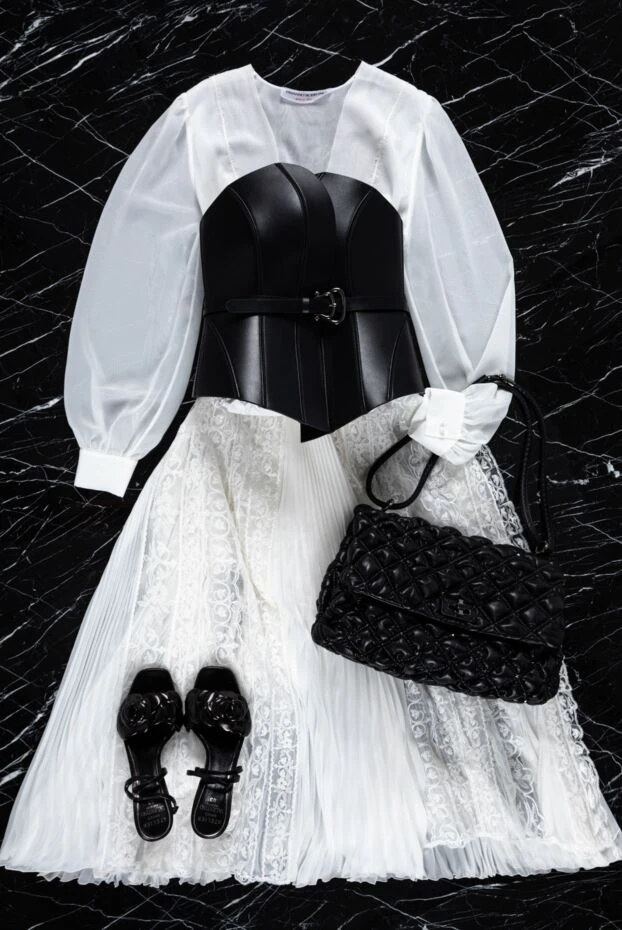 Ermanno Scervino white dress with chiffon blouse and lace skirt 157208 - photo 2