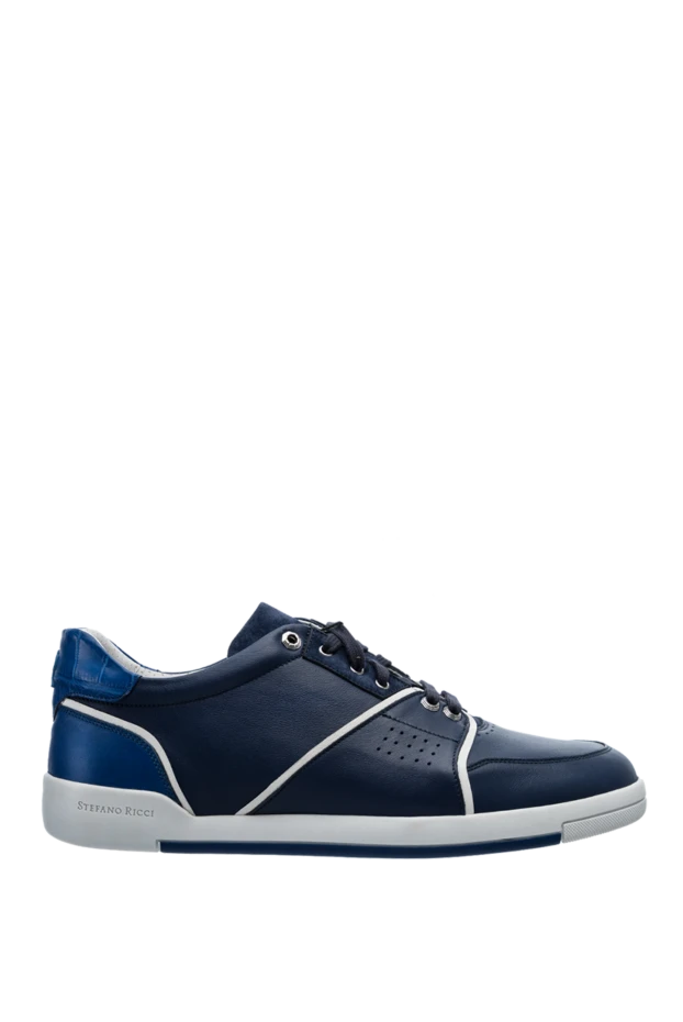 Blue leather snickers for men - photo 1
