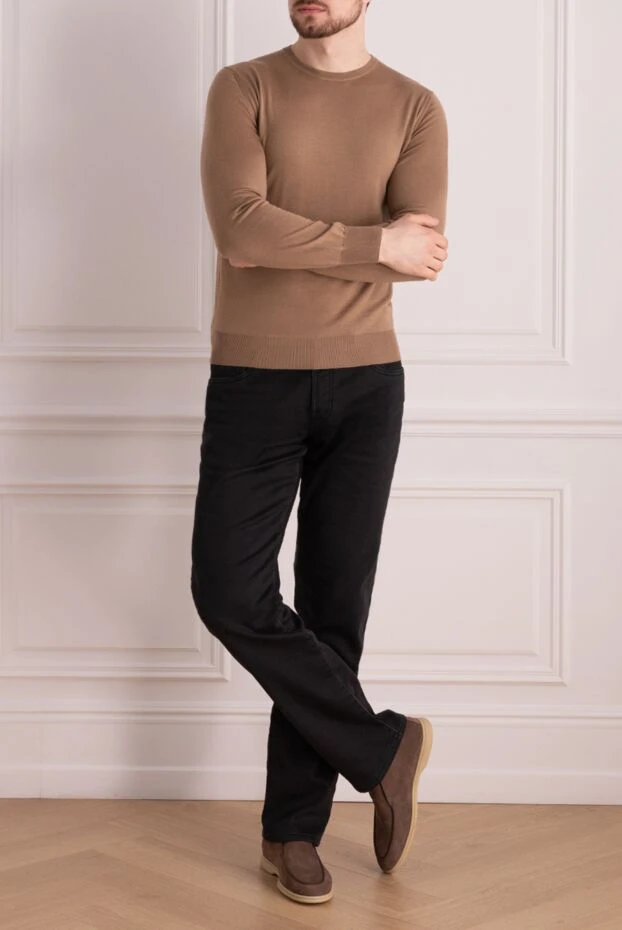 Cesare di Napoli men's cashmere, silk and wool jumper in muted tone (markdown) 198122 - photo 2