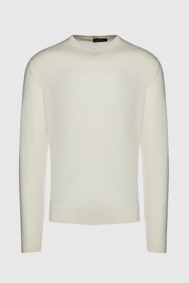 Cesare di Napoli man cashmere, silk and wool jumper white for men buy with prices and photos 157255 - photo 1