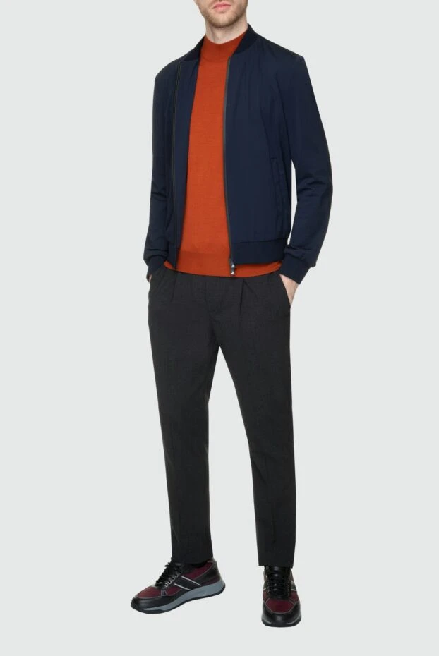 Cesare di Napoli man men's jumper with a high stand-up collar made of cashmere, wool and silk orange buy with prices and photos 157262 - photo 2