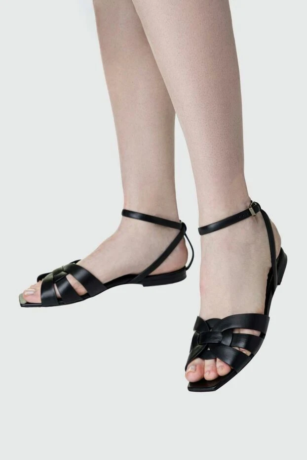 Saint Laurent woman black leather sandals for women buy with prices and photos 157292 - photo 2