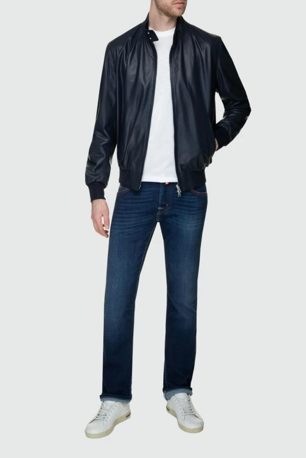 Tombolini man blue leather jacket for men buy with prices and photos 157328 - photo 2