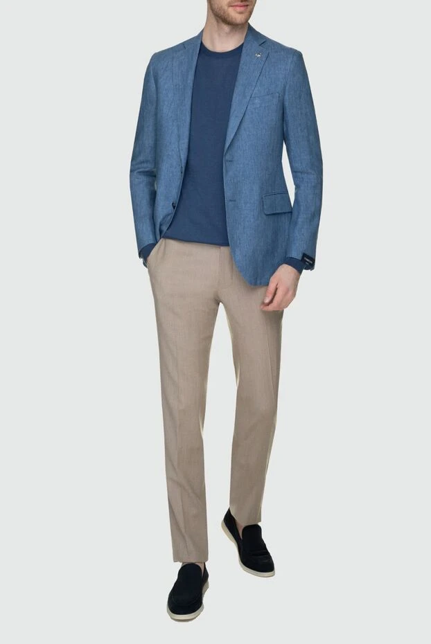 Tombolini мужские пиджак из льна голубой мужской купить с ценами и фото 157333 - фото 2