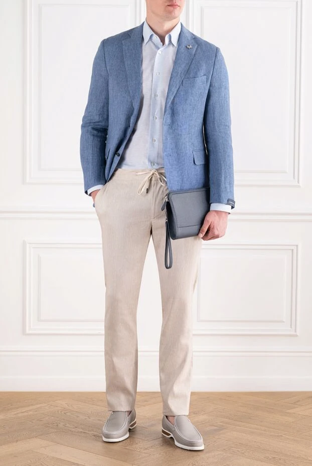Tombolini light blue jacket made of natural linen for the summer season 157333 - photo 3