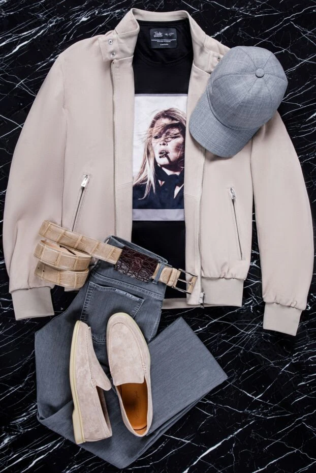 Beige suede jacket for men - photo 2