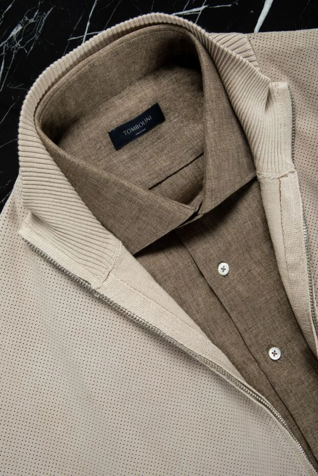 Tombolini linen shirt, plain, straight, warm coffee tone 157338 - photo 3