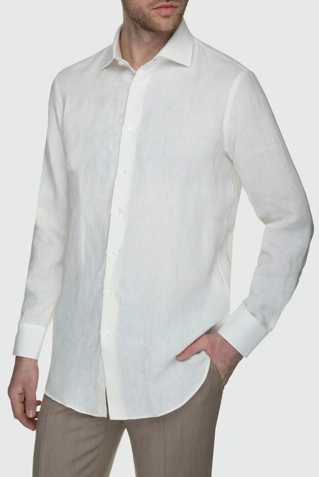 Tombolini чоловічі рубашка із льону біла чоловіча купити фото з цінами 157339 - фото 2