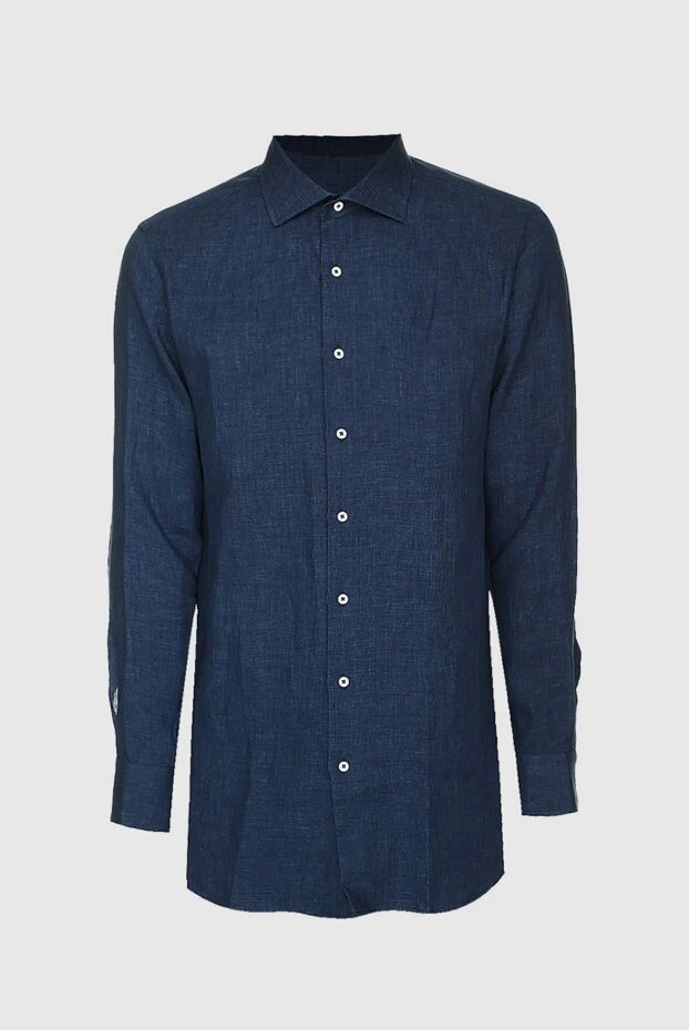 Tombolini мужские сорочка из льна синяя мужская купить с ценами и фото 157340 - фото 1