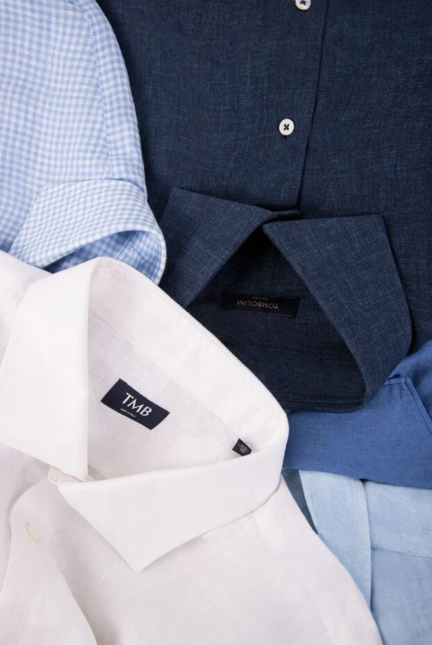 Tombolini straight cut shirt in deep blue pure linen 157340 - photo 2