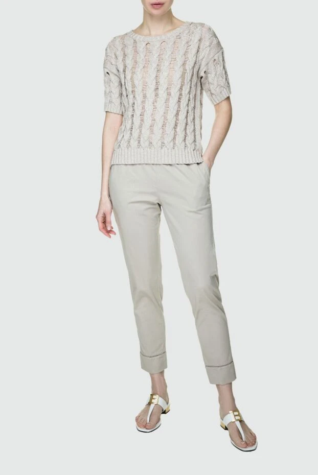 Panicale woman beige cotton and viscose jumper for women buy with prices and photos 157343 - photo 2