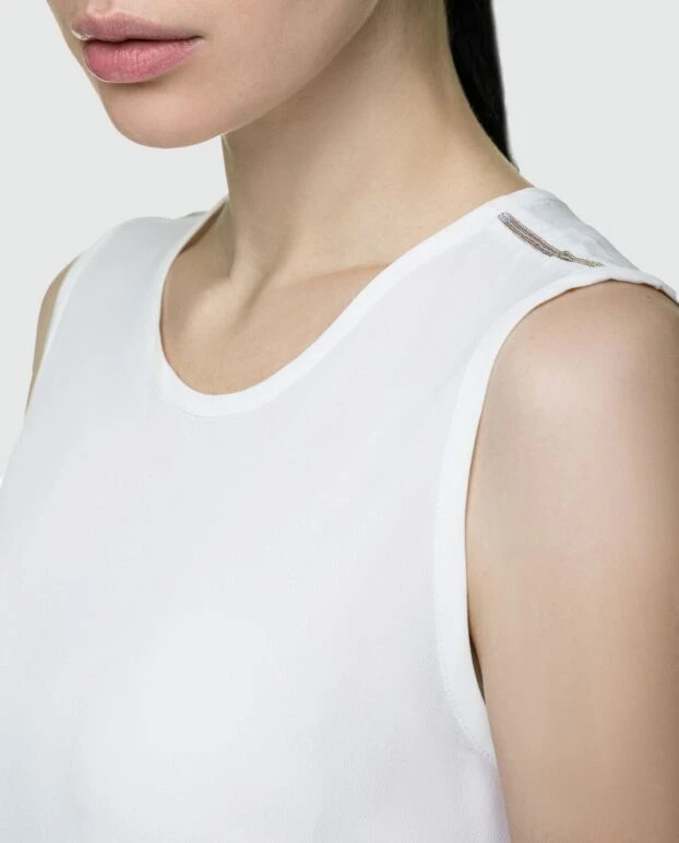 Panicale woman white acetate and silk top for women buy with prices and photos 157351 - photo 2