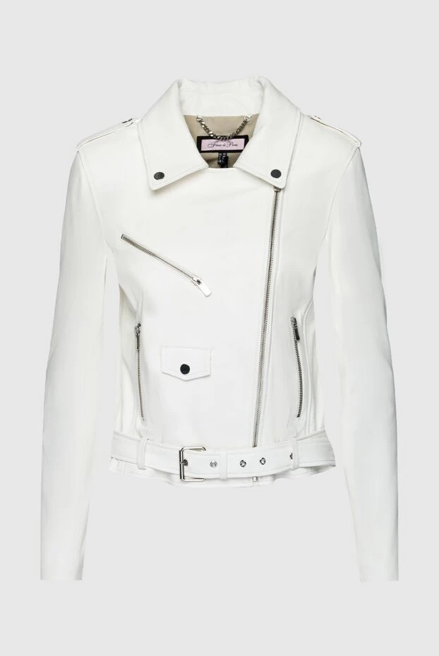 Fleur de Paris woman women's white genuine leather jacket 157412 - photo 1