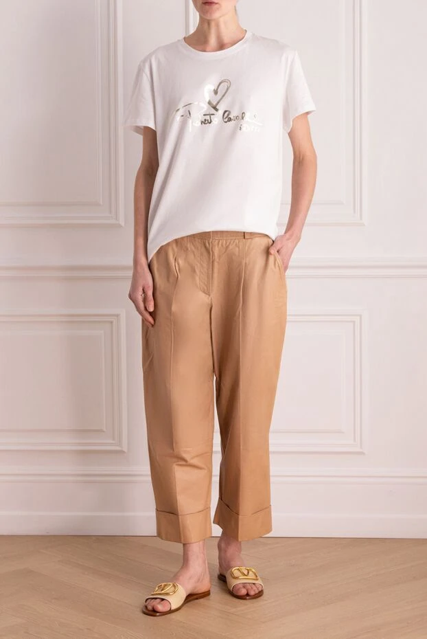 Fleur de Paris woman beige leather trousers for women buy with prices and photos 157421 - photo 2