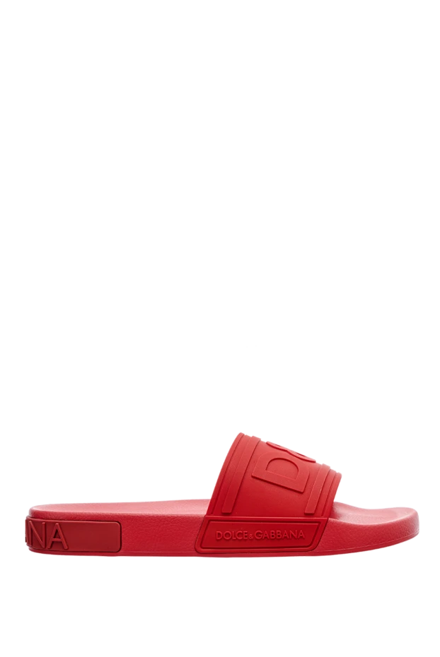 Dolce & Gabbana red polyurethane slippers for men 157442 - photo 1