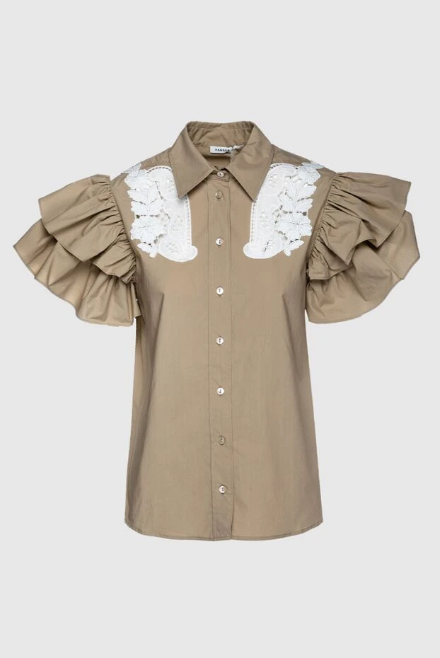 P.A.R.O.S.H. женские блуза из хлопка бежевая женская купить с ценами и фото 157485 - фото 1
