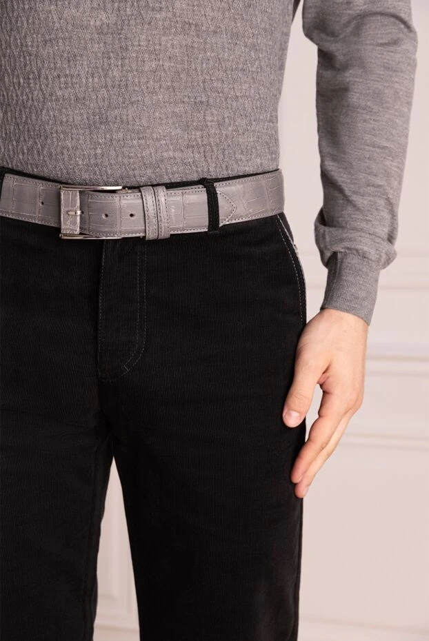 Cesare di Napoli man gray crocodile leather belt for men buy with prices and photos 157540 - photo 2