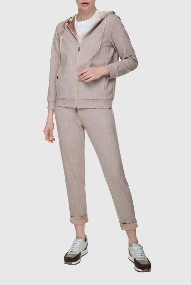 Peserico woman beige women's walking suit made of cotton and elastane 157549 - photo 2