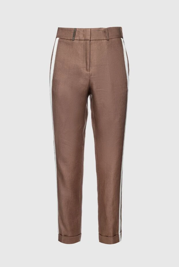 Peserico woman brown linen trousers for women buy with prices and photos 157555 - photo 1