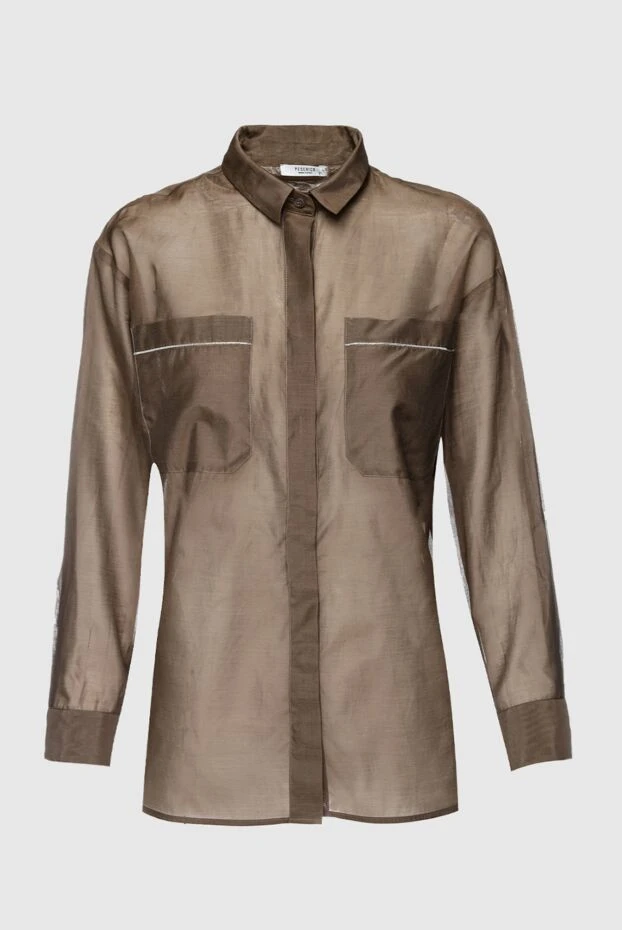 Peserico жіночі блуза з бавовни та шовку коричнева жіноча купити фото з цінами 157564 - фото 1