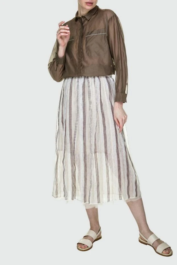 Peserico женские блуза из хлопка и шелка коричневая женская купить с ценами и фото 157564 - фото 2